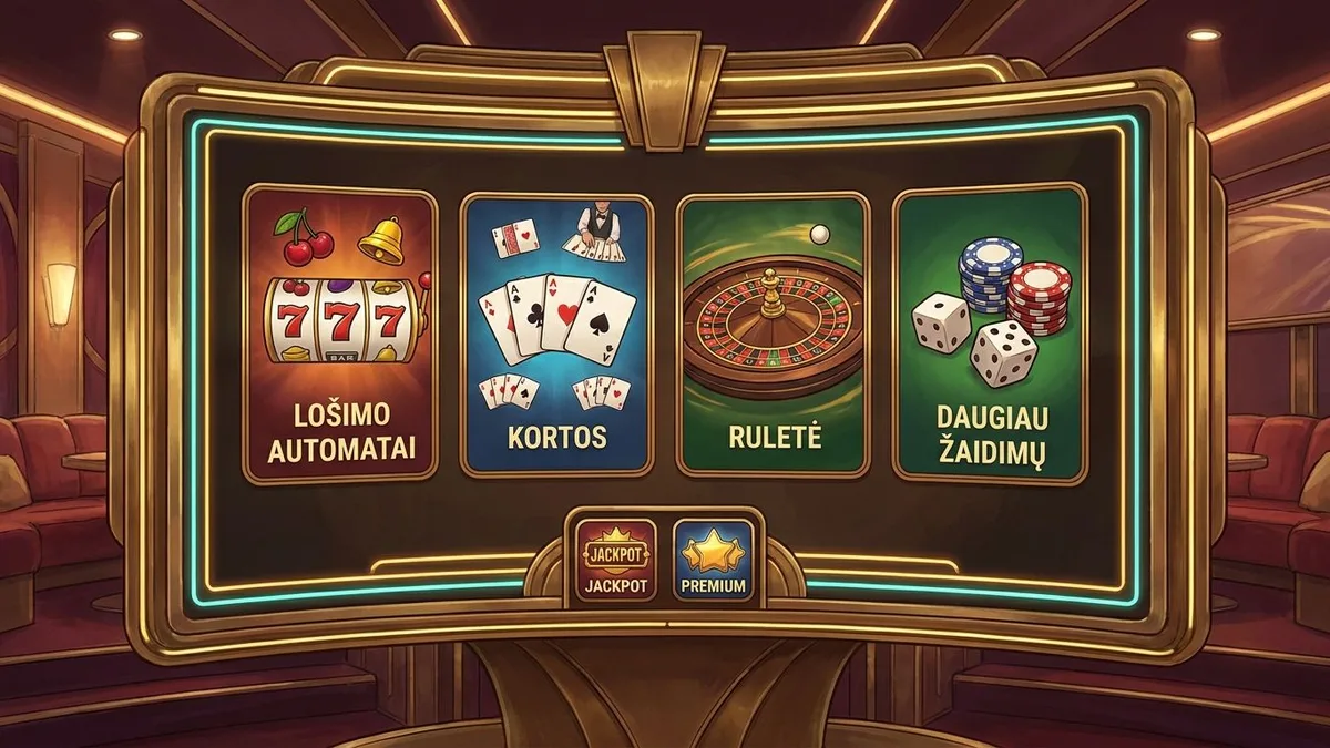 Kazino žaidimų pasirinkimas